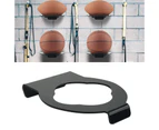 2Pcs Wall-Mounted Ball Stand Save Space Home Organization Durable Ball Storage Holder for Gym Black