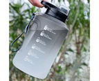1500/2300/3780ml Large Capacity Ergonomic Handgrip Water Bottle Food Grade Leak-proof Lid Big Water Bottle for Outdoor  Black white & Black