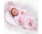 NPK handmade reborn baby 55cm 22inch full vinyl doll sleeping baby doll baby paying toys for girls birthday gifts bonecas