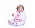 NPK new 56cm  Full Body Silicone Reborn Girl Baby Doll Toy Lifelike Newborn Babies Doll Cute Birthday Gift Bath Toy waterproof