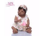 NPK New Arrival 55 cm Silicone Full Body Reborn Doll Real Life black Princess Baby Doll For Xmas Gift Kid African American doll