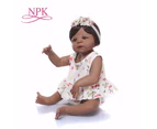 NPK New Arrival 55 cm Silicone Full Body Reborn Doll Real Life black Princess Baby Doll For Xmas Gift Kid African American doll