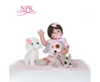 NPK Newborn Baby Doll reborn 48cm 19 Inch Reborn Baby girl Real Life Living Doll Toys Soft Silicone Open Eyes little puppy