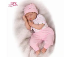 NPK reborn baby doll lovely close eye baby doll silicone vinyl soft real touch lifelike newborn baby Christmas gifts
