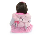 NPK Pink Rabbit  60CM reborn  toddler  girl  realistic soft silione vinyl bebe doll reborn  brown short hair Birthday Gift