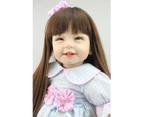 NPK Reborn Baby Doll with long hair Realistic Soft silicone Reborn Babies Girl 22Inch Adorable Bebe Kids Brinquedos boneca Toy