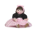 NPK simulation reborn baby doll soft real gentle touch children's Gift with beautiful clothes and wig hair