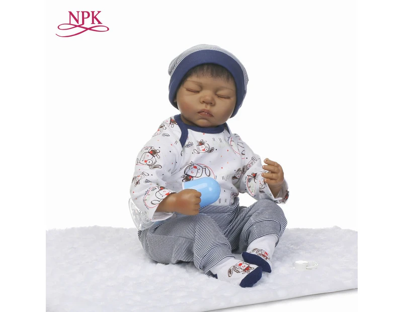 NPK reborn doll with soft real gentle  touch 2018 new 22inch silicone vinyl  lifelike newborn baby sleeping sweet baby