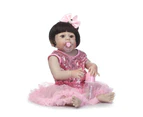 NPK reborn doll with soft real gentle  touch 22inch 55cm full vinyl babydoll with wig hair girl doll gift for childen