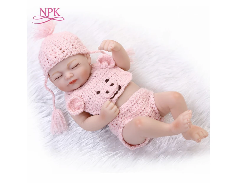NPK reborn doll with soft real gentle touch very cuteHandmade vinyl10inch miniature preemie newborn babydoll bath toys