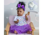 NPK saskia full body soft silicone or soft cloth body doll hand detailed paiting doll African American Baby