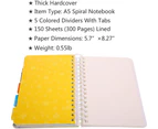 5 Subject Notebook,Wide Ruled Spiral Notebooks,A5 Travelers Notebook