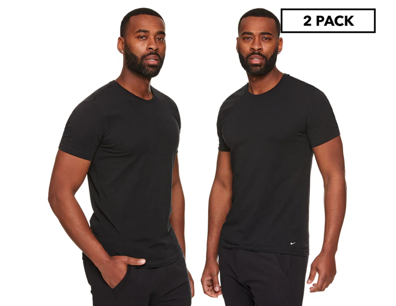 Nike Men's Dri-FIT Essential Cotton Stretch Crewneck Tee / T-Shirt / Tshirt  2-Pack - Black