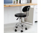 Levede Salon Stool Swivel Bar Stools Chairs Barber Hydraulic Lift Hairdressing - Black with Back