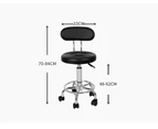 Levede Salon Stool Swivel Bar Stools Chairs Barber Hydraulic Lift Hairdressing - Black with Back