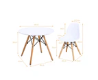 Giantex 5PCS Kids Modern Table & Chairs Set Colorful Table Set w/Armless Chairs Learning Activity Play Set Gift, White