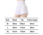 Fake two-piece sports shorts women's tight-fitting quick-drying training running yoga fitness pants burning hole loose high waist anti-glare - White