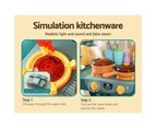 Keezi Kids Kitchen Pretend Play Set Cooking Sound Steam Light Function