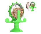 Cat Toys, Windmill Leaking Food Toy Interactive Cat Toys for Indoor Cats with Suction Cup，Cat Spring Cat Bell Ball-Green