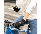 Autumn and winter cycling men and women windproof warm touch screen gloves outdoor zipper gloves-pink