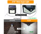 2Pcs 100 LED Solar Power Lights Outdoor PIR Motion Sensor Garden Wall Lamp Waterproof