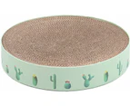 Cat Toy, Corrugated Cardboard Cat Catnip Scraper Board Nail Scraper Mat Kitten Bed Toy-Green-Small