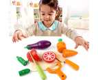 1 Set Kitchen Toy Portable Interesting Creative Smooth Surface Colorful Realistic Safe Pretend Play House Wooden Cut Vegetable Toy Birthday Gift-A