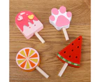 8Pcs Ice Cream Model Smooth Surface Bright Color Wooden Play House Food Dessert Kitchen Toy for Gift-1 Set