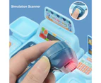 1 Set Cashier Model Sound Light Effect Realistic Detail Plastic Parent-child Interactive Cash Register Pretend Play Toy for Children-Blue