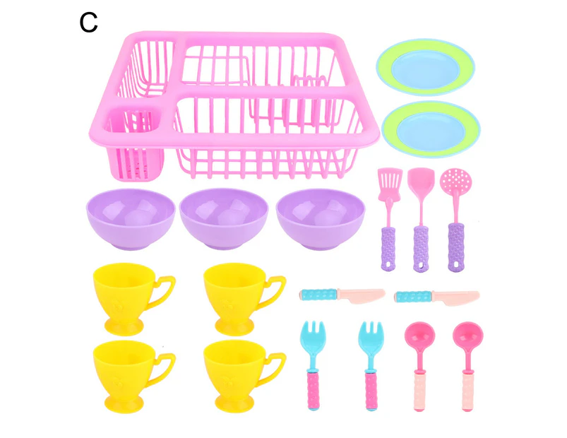 1Set Pretend Play Toy Anti-deformed Universal Plastic Play House Dishwashing Suit for Indoor