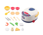 1Set Pretend Play Toy Real Experience Vivid Appearance Plastic Rice Cooker Play House Toy for Kids-Blue