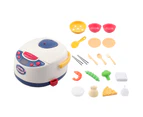 1Set Pretend Play Toy Real Experience Vivid Appearance Plastic Rice Cooker Play House Toy for Kids-Blue