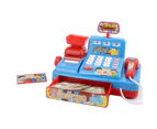 Multifunctional Simulation Market Cash Register with Light Music Kids Play Toy-Blue