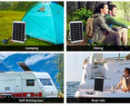 12V 10W Solar Panel Kit Mono Caravan Folding Camping Charging Controller Kits