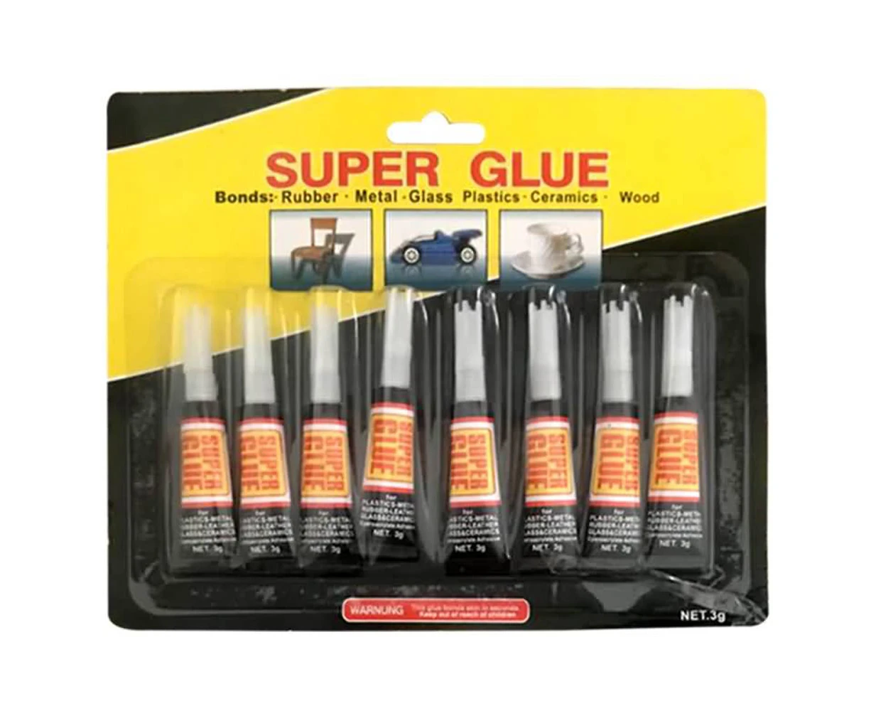 8PCS Extra Strong SUPER GLUE 3g Multi Purpose Leather Plastic Paper Wood Rubber