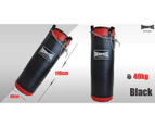 2 Way Boxing Bag Stand Black Rack - 40kg Black Punching Bag + Speed Ball