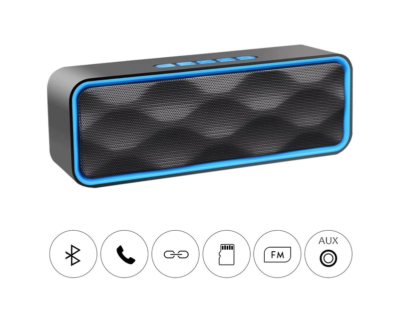 Bluetooth Speaker, TWS Bluetooth 5.0 Wireless Speaker with 3D Stereo - Blue