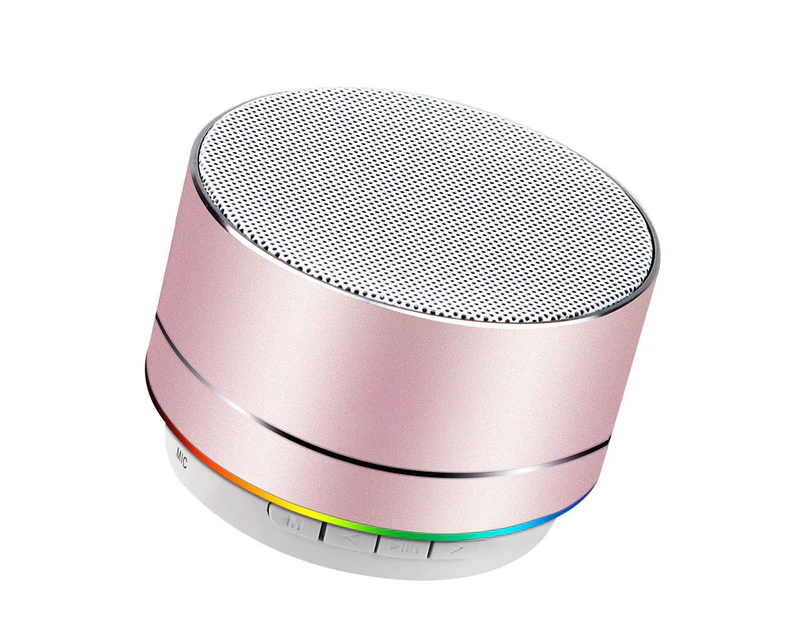 Wireless Bluetooth Speaker - Mini LED Best Multi-Function Portable Indoor Outdoor Stereo Bluetooth Speakers Bass HD Surround - Gold