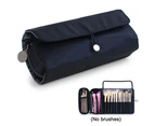 Portable Makeup Brush Organizer Makeup Brush Bag for Travel Can Hold 20+ Brushes Cosmetic Bag Makeup Brush Roll Up Case Pouch Holder for Woman - Black