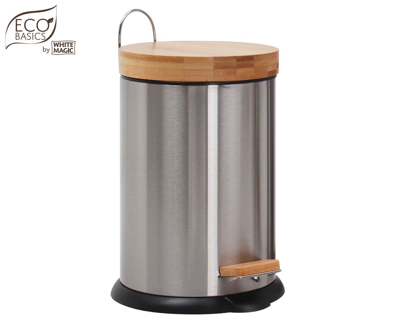 Eco Basics 3L Rubbish Bin/Trash Garbage Waste Container Storage Stainless Steel