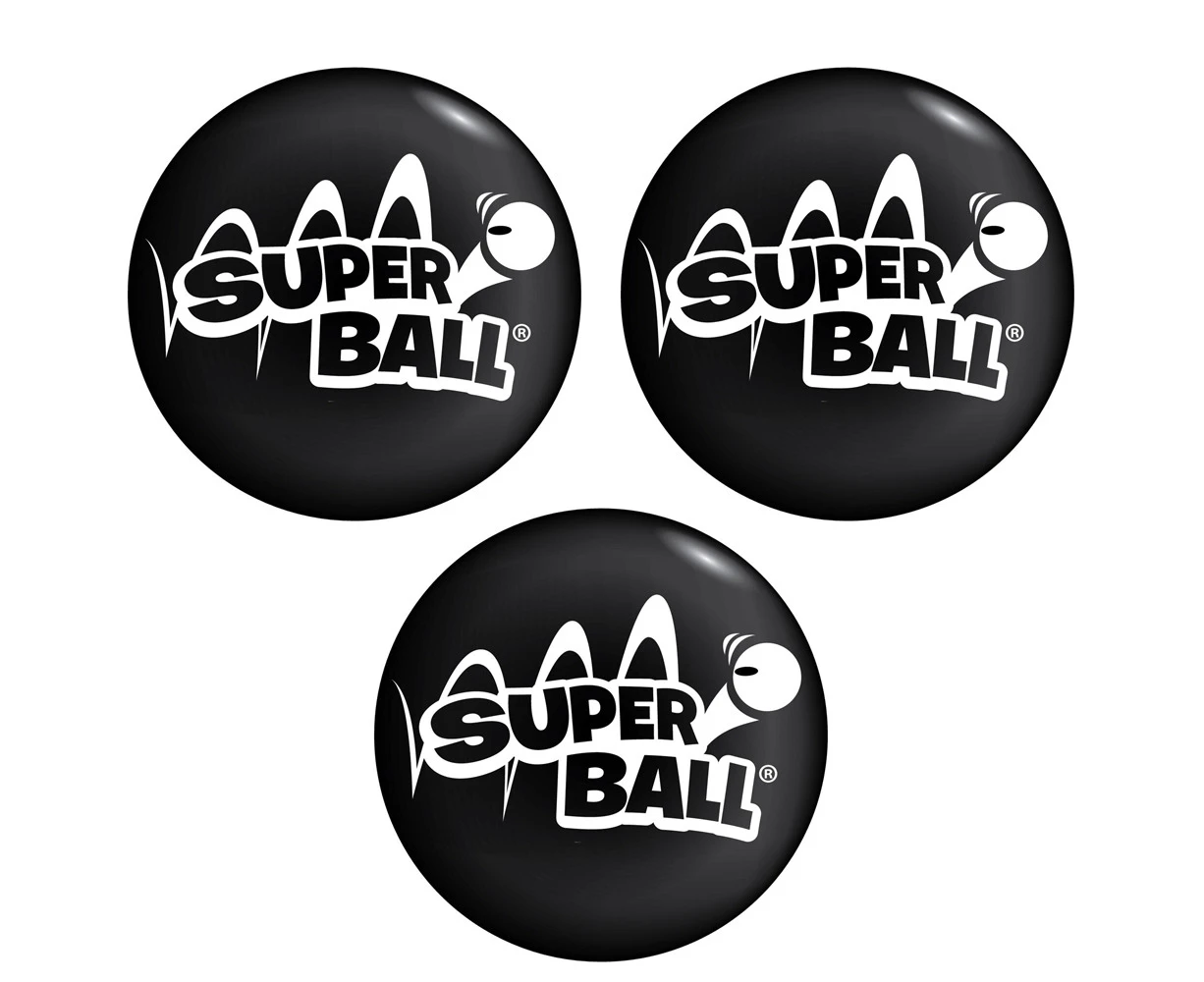 3x Wham-O Original 4cm High Bounce Super Ball w/ Zectron Kids Outdoor Toy 5y+