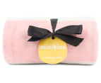 Minikins Velour Beach Towel - Pink Awning Stripe