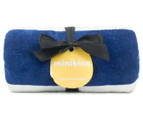 Minikins Velour Beach Towel - Blue Awning Stripe