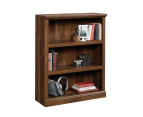 Sauder Bookshelf Display Cabinet 3 Tier Bookcase Storage Shelving Unit walnut woodgrain