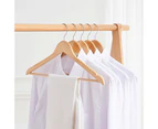 Wooden Hangers High Durability Groove Design Non-Slip Smooth Surface Burr Free Space-saving Reusable Shirt Wooden Hanger Clothes Drying Racks-Wooden Color