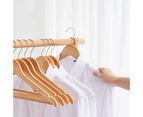 Wooden Hangers High Durability Groove Design Non-Slip Smooth Surface Burr Free Space-saving Reusable Shirt Wooden Hanger Clothes Drying Racks-Wooden Color