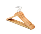 Wooden Hangers High Durability Groove Design Non-Slip Smooth Surface Burr Free Space-saving Reusable Shirt Wooden Hanger Clothes Drying Racks-Wooden Color