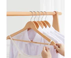 Wooden Hangers High Durability Groove Design Non-Slip Smooth Surface Burr Free Space-saving Reusable Shirt Wooden Hanger Clothes Drying Racks-Wooden Color