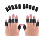 10Pcs Stretchy Finger Protector Sleeve Support Arthritis Sport Aid Straight Wrap Black