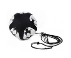 Football Strap Kick Trainer Control Skills Solo Soccer Training Aid Adjustable Tool Black